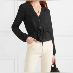 NWT $350 Veronica Beard Phoebe Silk-blend Voile Blouse Size 4